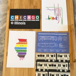 Chicago Art Print Postcard Set - Multicolor